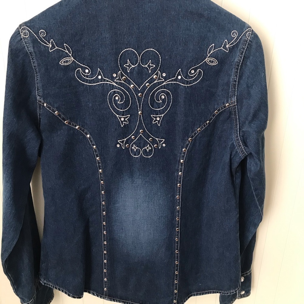 LAWMAN Western Studded Denim Shirt | Size S - Picture 2 of 6